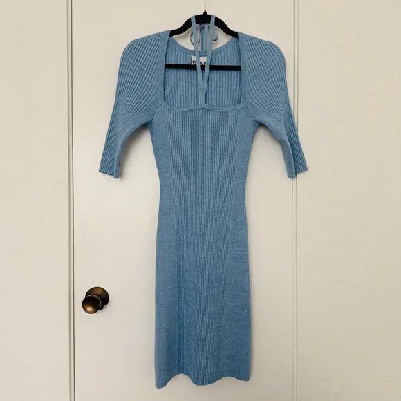 GANNI Mlange Knit Mini Dress  size M  NWT